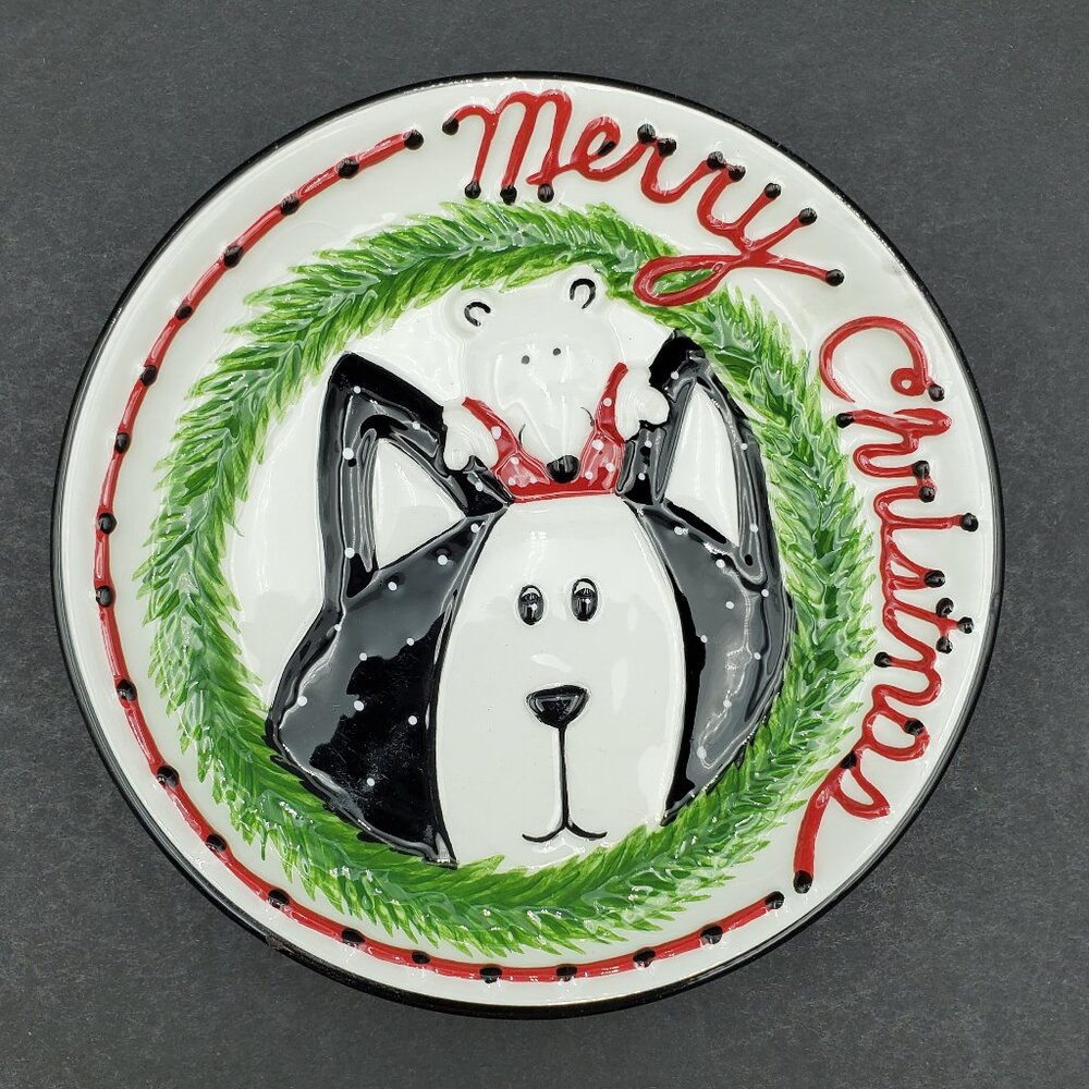 Boyds Home Kitty and Buddy Mini Plates Boyd's Christmas Holiday Cat Polar Bear - Picture 5 of 10